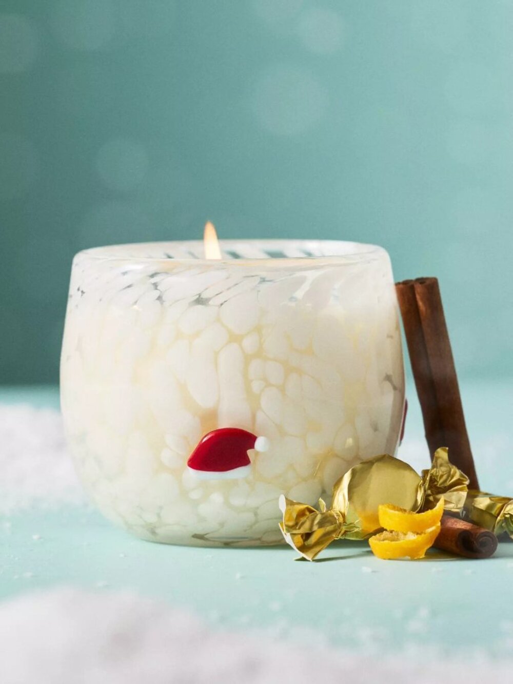 Santa Hat Festive Icon Gourmand Caramel Spice Wonderland Glass Candle